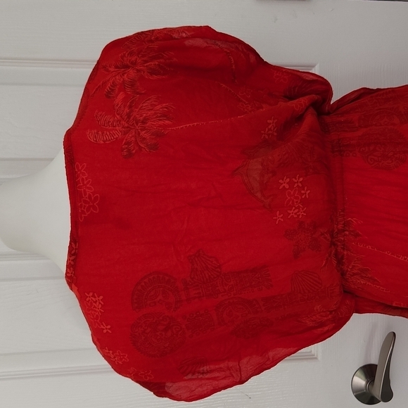 Cabali Red Floral Cover Up - Picture 11 of 13